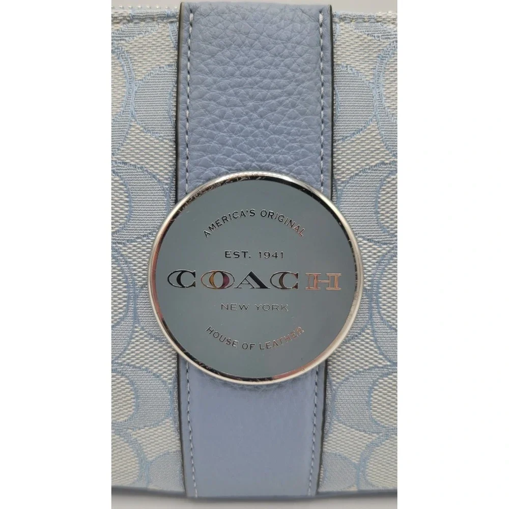 COACH Lonnie Crossbody Baguette Bag Signature Jacquard Marble/Blue Style 8306